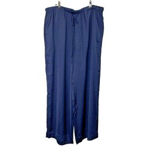 Chicos Pants Womens Size 3 US XL 16 Navy Blue Pull On Wide Leg Night Sky NWT